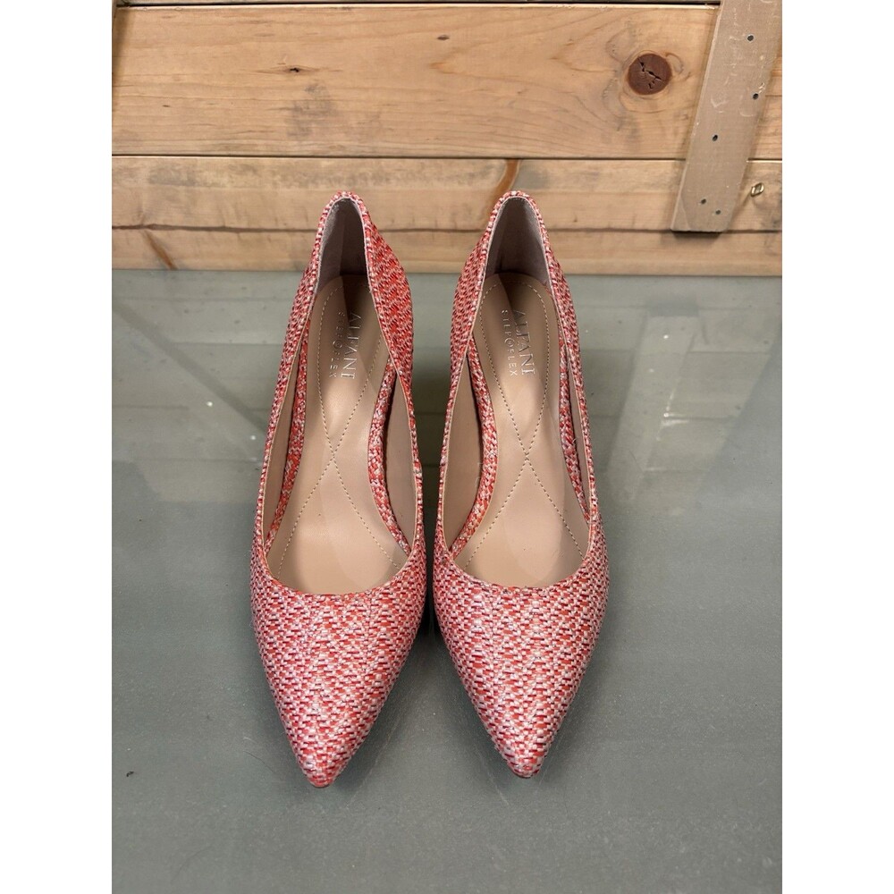 Alfani Step N Flex Jeules Pumps Women’s 6.5M Red White Woven Pointed Toe Heels
